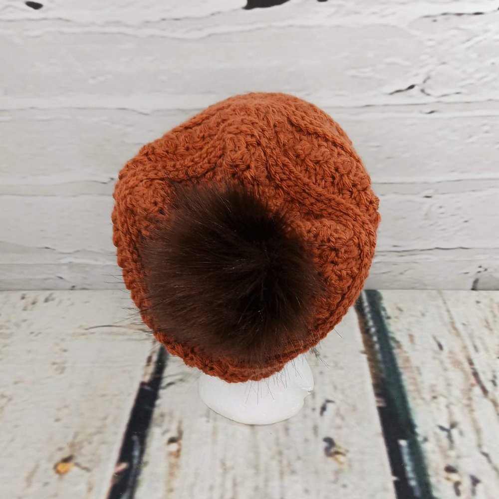 Duncan Street Designs Windermere Hand Crocheted Slouchy Hat with Pom Pom - Picture 3 of 7